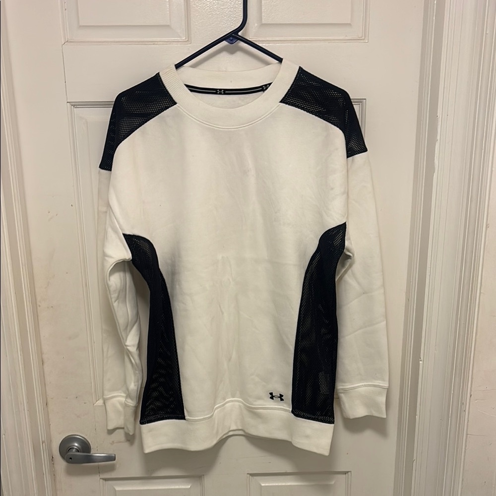 Under Armour White and Black Crewneck Sweater